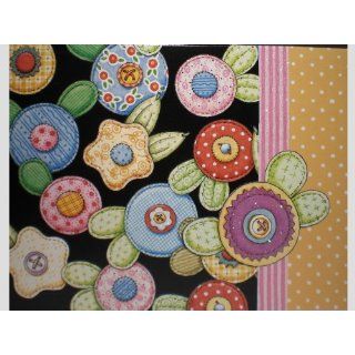 Glittered Mary Engelbreit Pastel Flowers Note Cards w