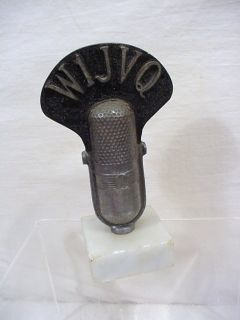 Vintage Broadcasting Radio Advertising Microphone Display W1JVQ