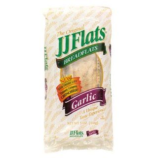 JJ Flats Flat Bread, Garlic, 5 Ounce Packages (Pack of 12) 