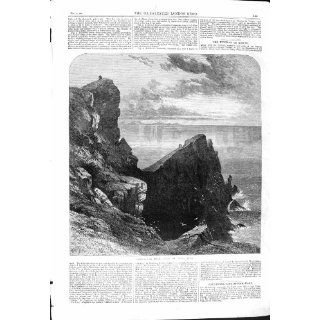 Antique Print of 1868 Fine Art Lighthouse Hill Cape Good