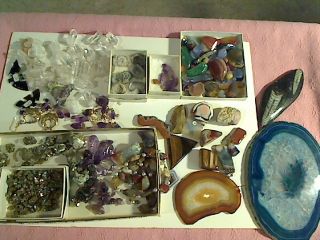 Lot of Crystals Amethyst Red Horn Coral Lake Diamonds from Rock Store