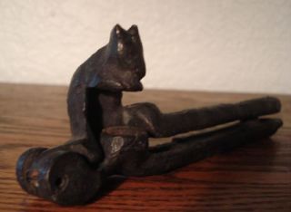  Cast Iron Figural Squirrel Sitting on A Branch Nutcracker