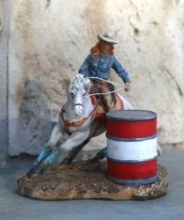Barrel Racing Cowgirl Horse Saddle Lasso Western Art