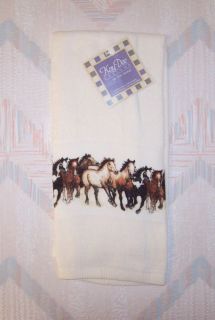 Horse Border Terry Towel Running Horses Pattern Kay Dee
