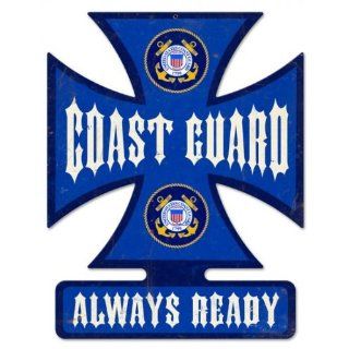 Coast Guard Allied Military Iron Cross Metal Sign   Garage