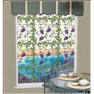 Grapevine 32 x 74 Clear Stained Glass Window Film: Home