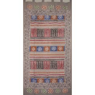 Moroccan Tab Top Curtain Drape Door Panel Gray Home
