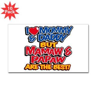 Sticker (Rectangle) (10 Pack) I Love Mommy and Daddy Mamaw