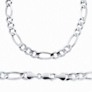 Necklace 14k White Gold Figaro Link Chain 2.5mm 22 Inches