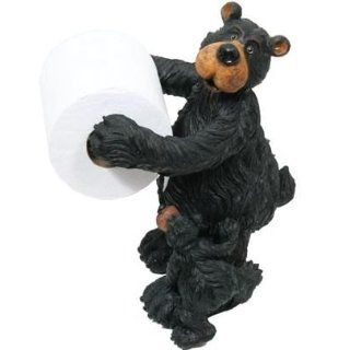 Willie Black Bear with Cub Free Standing Toilet Paper