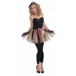 80s Tutu (Black/Green/Pink) Adult Accessory: Clothing