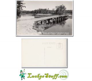 Houghton Lake, Michigan. Real photo postcard. Unused. No creases.