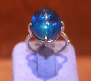   22 38ct Natural Cabochon Blue Sapphire Ring House of Taylor Jewelry