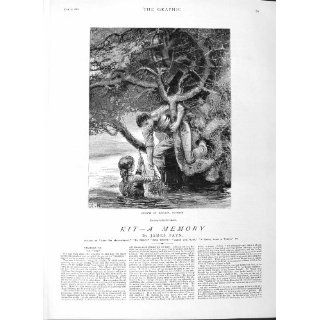 1882 ILLUSTRATION STORY KIT LADY RIVER MAN HOPKINS Home