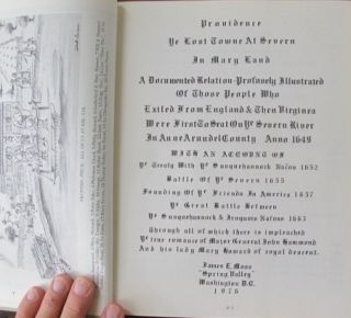 Book Maryland Virginia Native American History 17th Century Genealogy