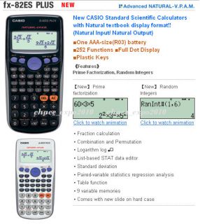 New Casio Scientific Calculator FX 82ES Plus Brand New 4971850166986