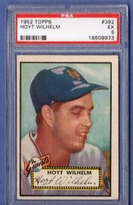 1952 Topps Hoyt Wilhelm Rookie New York Giants 392 PSA 5 EX