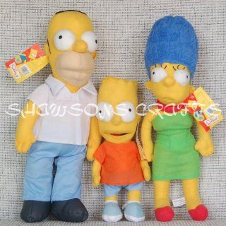 The Simpsons 16 Set of 3 Plush Dolls Homer Marge Bart
