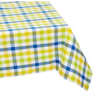 Mahogany  InchBrunch Inch Blue and Yellow Check Tablecloth