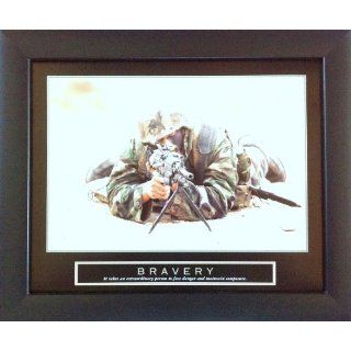 Bravery Marine Sniper Motivational Poster 9 5/8 x 11 5/8