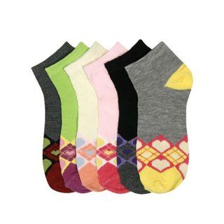 HS Women Fashion Ankle Socks Heart Checkered Design (size