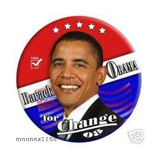 OBAMA FOR PRESIDENT 3 PIN BACK BUTTON w/DISPLAY EASEL