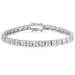15.00 CT Platinum Plated Clear Round CZ Cubic Zirconia