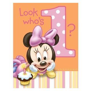 Minnie Mouse 1st Birthday Invitations with Envelopes 8ct