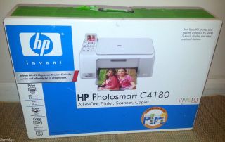 HP Photosmart C4180 All In One Inkjet Printer Scanner Copier NEW OPEN