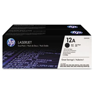 HP 12A Q2612AD 2 Pack Black Toner Cartridge Q2612A