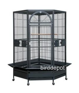 HQ Corner Bird Cage Med LG XLG Macaws s Cockatoos Greys 44x40x68