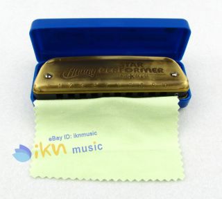 10 Hole 20 Tone Boat Harmonica C Key Huang Old Color