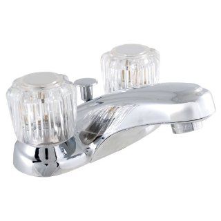 LDR 014 4120CP Dual Acrylic Handle Lavatory Faucet with Pop Up, Chrome