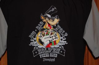 Disney Big Bad Wolf Texas Holdem Poker Shirt Mens XL