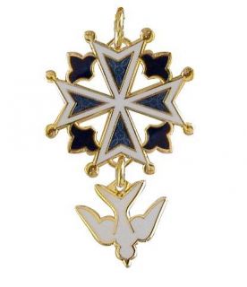 Enameled Huguenot Cross Pendant