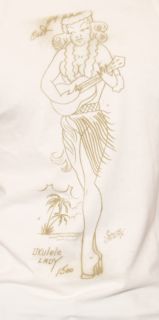 Sailor Jerry Mens Ukulele Lady Hula Girl Mens Tee Shirt