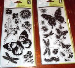 Clear Inkadinkado Stamps Butterflies Bugs Flowers WRKS CTMH Blck