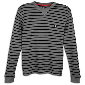 Southpole Thermal Stripe Crew   Mens   Casual   Clothing   Dark Grey