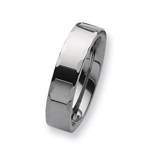 Tungsten Faceted 6mm Polished Band TU123 11.5 Jewelry 