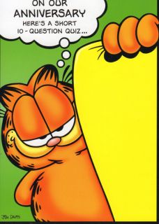 Funny Garfield Happy Wedding Anniversary Wife Card ♥