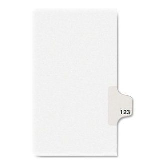 Avery Dennison 01123 Numeric Divider, 123 in., Side Tab
