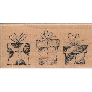 Triple Dots Boxes Wood Mounted Rubber Stamp (L131) Arts