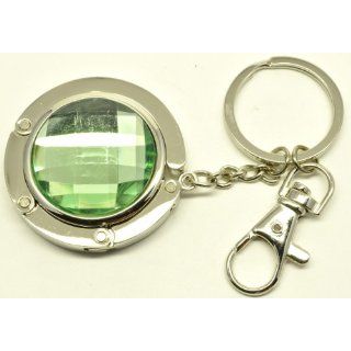 Crystal Green Round Foldable Handbag Hanger with Key Chain