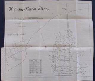 189 ANTIQUE MAP HYANNISPORT, HYANNIS HARBOR, MASSACHUSETTS.