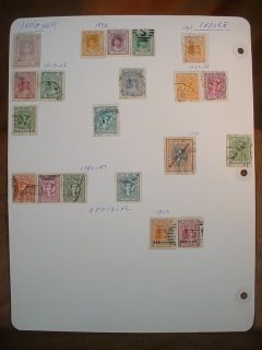 Overprint Hyderabad India Indore Indian Stamps Page from Old