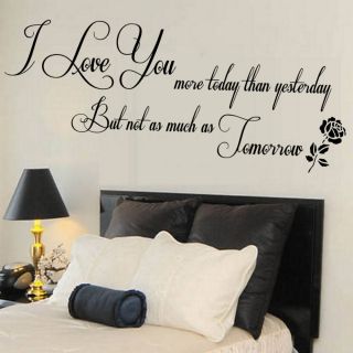 Bedroom on Love You Quote Wall Sticker Living Room Mural Bedroom Gift Large