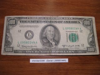 1950 100 Dollar Bill Printed in San Francisco