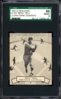 1937 O Pee Chee 105 Beau Bell SGC 88 Lionel Carter