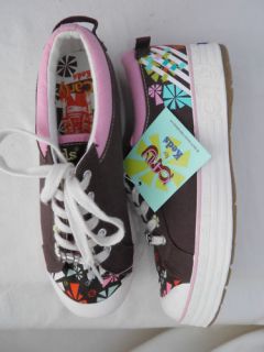 Girls Keds iCarly Sneakers Brown w Flowers Pink