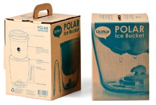 Qualy Polar Bear Ice Bucket w Server Tongs White